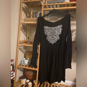 Black Dress with Lace Detail